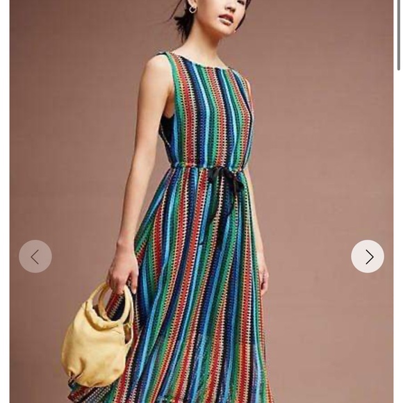 guc eva franco Multicolor Striped perforated Sleeveless Dress 6 - Picture 2 of 15